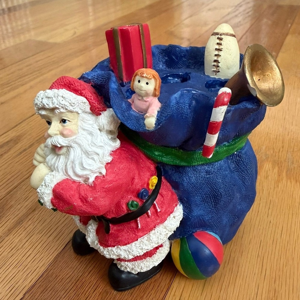 Cardinal Inc Santa Claus Toy Sack Christmas Spreader Set Holder Figurine